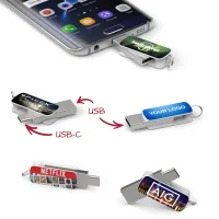 Dual USB and USB-C Flash Drive view 1