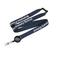 Flat Ribbed Lanyard with Pull Reel view 4