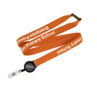 Flat Ribbed Lanyard with Pull Reel view 5