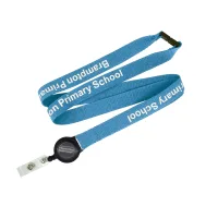 Flat Ribbed Lanyard with Pull Reel view 3
