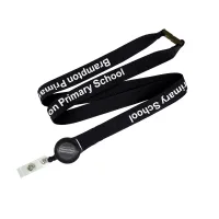 Flat Ribbed Lanyard with Pull Reel view 9