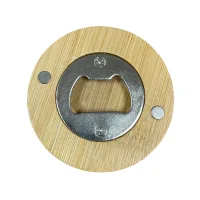 Bamboo Bottle Opener with Fridge Magnet view 2