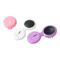 Round Folding Brush with Mirror view 1