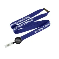 Flat Ribbed Lanyard with Pull Reel view 8