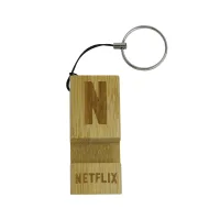 Premium Bamboo Phone Stand Keyring view 2