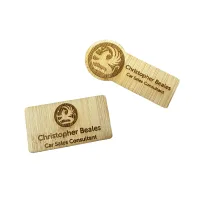 Bamboo Name Badge view 1