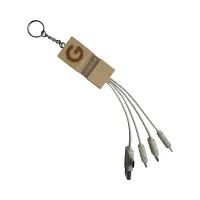 Bamboo Multi-Cable with Phone Stand view 1