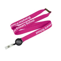 Flat Ribbed Lanyard with Pull Reel view 6