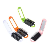 Oblong Folding Brush with Mirror view 1