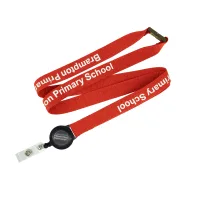 Flat Ribbed Lanyard with Pull Reel view 7