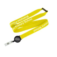 Flat Ribbed Lanyard with Pull Reel view 12