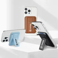 PU Leather MagSafe Card Holder with Phone Stand view 1